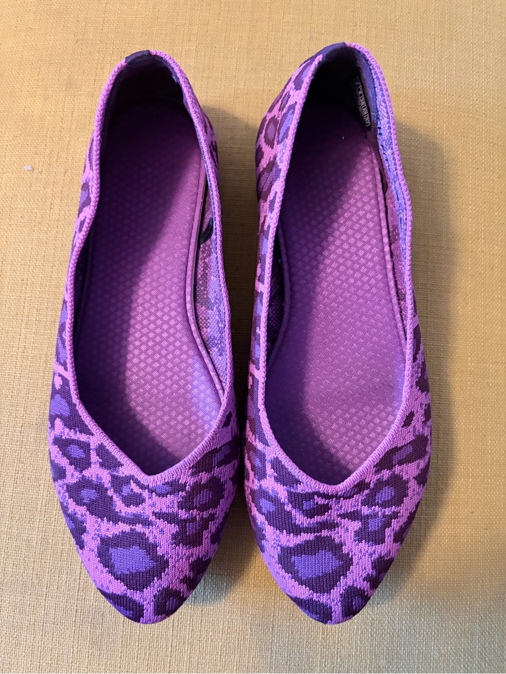 Skechers Purple Leopard-Print Knit Ballet Flats - Women